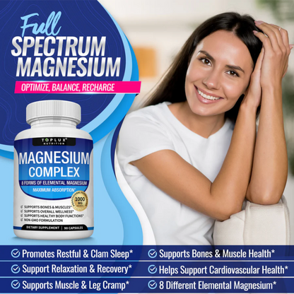 Toplux Magnesium Complex 8 Essential Magnesium Supplement 1000mg