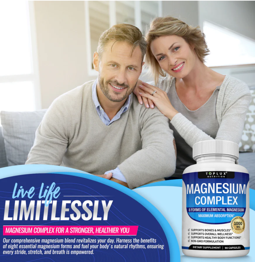 Toplux Magnesium Complex 8 Essential Magnesium Supplement 1000mg