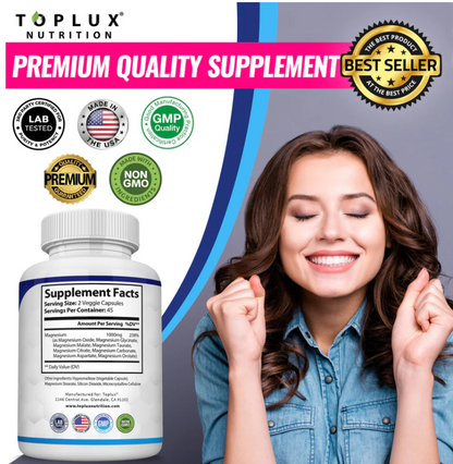 Toplux Magnesium Complex 8 Essential Magnesium Supplement 1000mg